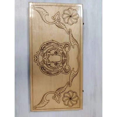 Нарды из дерева подарочные Тигр светлые большие с чехлом 60 см