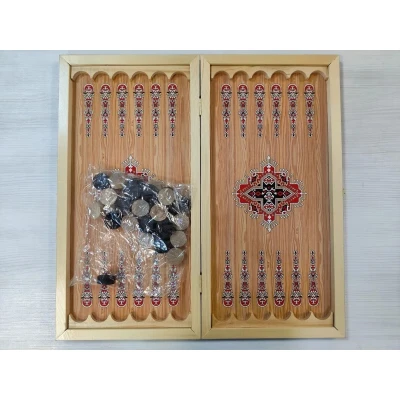 Нарды деревянные Восточный узор красные средние 50 на 50 см подарочные