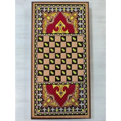 Нарды деревянные Восточный узор красные средние 50 на 50 см подарочные