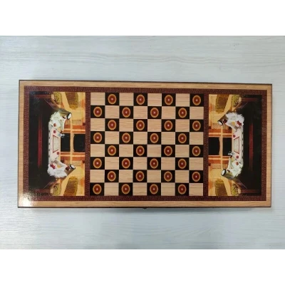 Нарды деревянные подарочные Арабские с полем для шашек средние 50 на 50 см