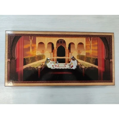 Нарды деревянные подарочные Арабские с полем для шашек средние 50 на 50 см