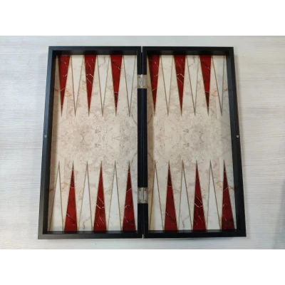 Шахматы подарочные Презент под красный мрамор 3 в 1