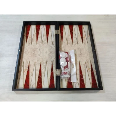 Шахматы подарочные Презент под красный мрамор 3 в 1