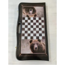 Нарды деревянные Медведь с ручкой подарочные 50 см