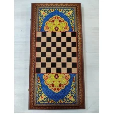 Нарды подарочные Восточный узор синие большие