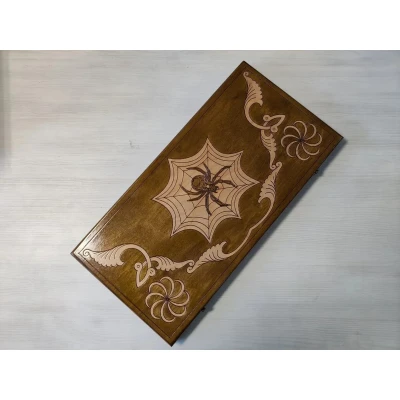 Нарды подарочные Паук из дерева 60 на 60 см с чехлом