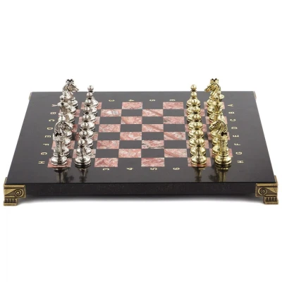 Шахматы подарочные каменные Стаунтон 28 см креноид змеевик