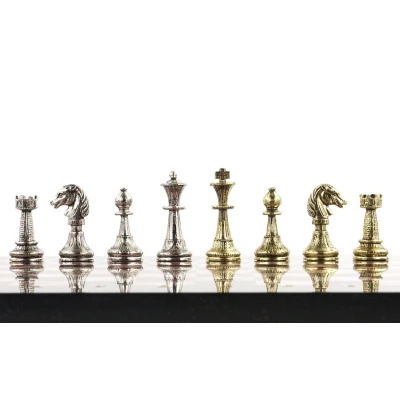 Шахматы подарочные каменные Стаунтон 28 см креноид змеевик