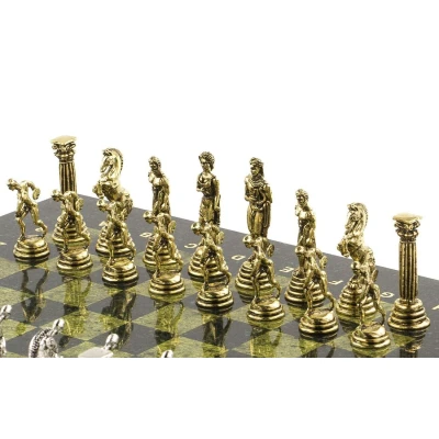 Шахматы подарочные Олимпийские игры змеевик 32 на 32 см