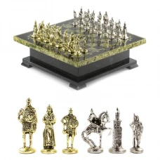 Шахматный ларец "Русь" из змеевика