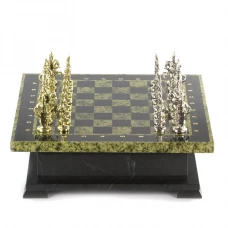 Шахматный ларец "Русь" из змеевика