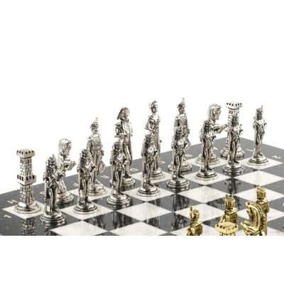 Шахматы "Отечественная война 1812 г." доска 40х40 см мрамор