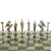 Шахматы подарочные с металлическими фигурами Битва 40 на 40 см змеевик