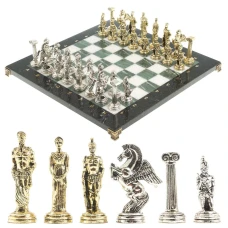 Шахматы подарочные Воины востока мрамор офиокальцит 40 на 40 см