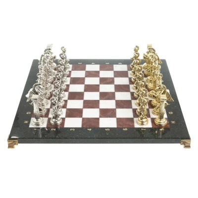  Шахматы подарочные Воины востока мрамор лемезит 40 на 40 см
