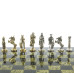 Шахматы подарочные каменные с металлическими фигурами Римляне змеевик 40 см