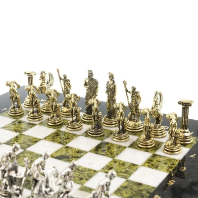 Шахматы подарочные Олимпийские игры 28 см мрамор змеевик