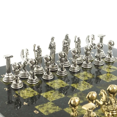 Шахматы подарочные Атлас змеевик 28 на 28 см