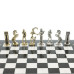 Шахматы металлические с каменными поле Минотавр змеевик мрамор 36 см