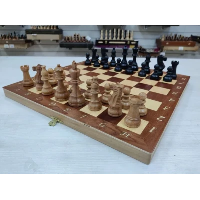 Шахматы профессиональные Индийский Стаунтон интарсия темные