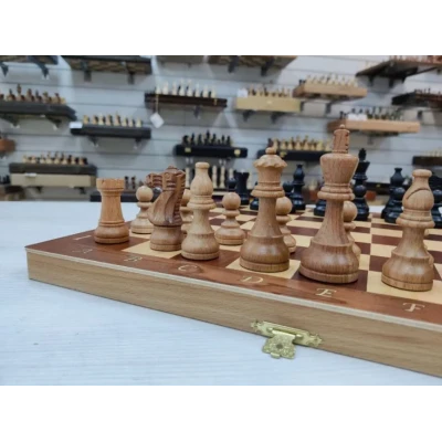 Шахматы профессиональные Индийский Стаунтон интарсия темные