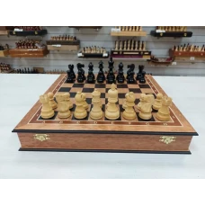 Шахматы подарочные Гамбит эвкалипт самшит люкс