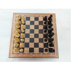 Шахматы подарочные Гамбит эвкалипт самшит люкс