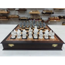 Шахматы в ларце подарочные средневековье темные