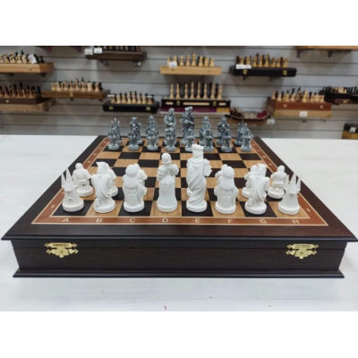 Шахматы в ларце подарочные средневековье темные