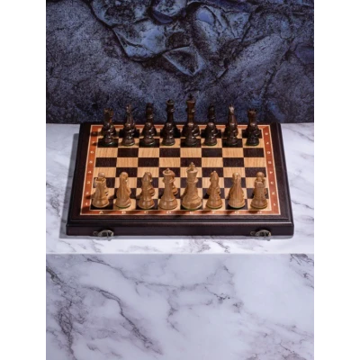 Шахматы деревянные Суприм дуб, черное дерево средние