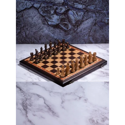 Шахматы деревянные Суприм дуб, черное дерево средние
