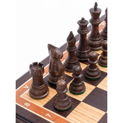 Шахматы деревянные Суприм дуб, черное дерево средние