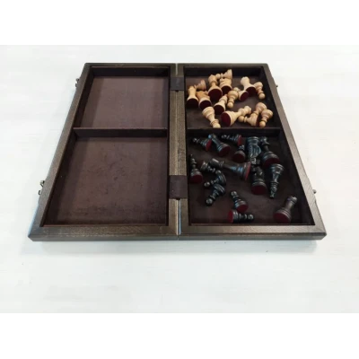 Шахматы из дерева Стаунтон венге 50 см с утяжелением