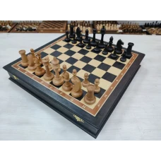 Шахматы в ларце моренный дуб большие Этюд с утяжелением
