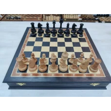 Шахматы в ларце моренный дуб большие Этюд с утяжелением