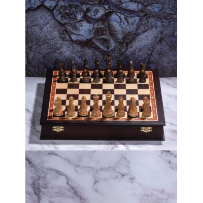 Шахматы деревянные в ларце Венге Суприм дуб