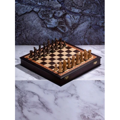 Шахматы деревянные в ларце Венге Суприм дуб