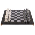 Шахматы "Стаунтон" из мрамолита 44х44 см серый мрамор / змеевик