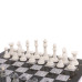 Шахматы "Стаунтон" из мрамолита 44х44 см серый мрамор / змеевик