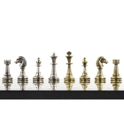 Шахматы подарочные Стаунтон 28х28 см из змеевика