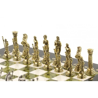 Шахматы подарочные Посейдон 32х32 см змеевик мрамор