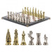 Шахматы Средневековые рыцари доска 44х44 см из камня