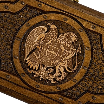 Нарды резные "Герб Армении" 30, Mirzoyan