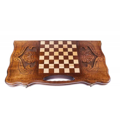 Нарды резные "Арарат и Хорвирап 2" с ручкой 60, Haleyan