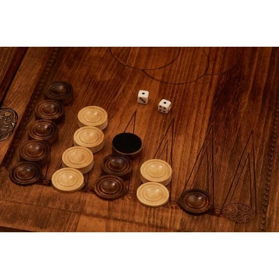 Нарды резные "Борьба с тигром", Mkhitaryan