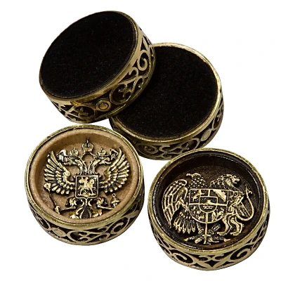 Набор фишек для нард "2 Герба" с бронзой 209, Haleyan