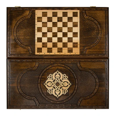 Нарды резные "Золотой узор 1" 30, Mirzoyan