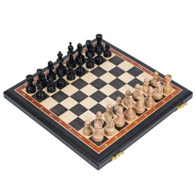 Шахматы подарочные из дерева мореный дуб и бук с утяжеленными фигурами