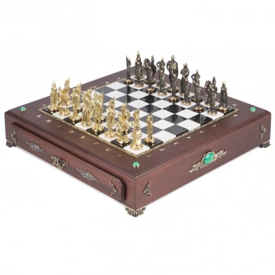 Шахматы подарочные Русь бронза в ларце