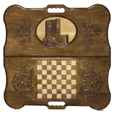 Нарды резные  "Девичья башня 3"с ручкой, Rasulov